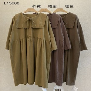 Loose-fitting design Minimalist Stylish Casual Solid color Tinted color bavlna a povlečení oversized custom 15608 Shirt Dresses