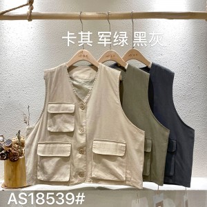 Loose-fitting design Minimalist Stylish Casual vest Pevná barva bavlna a povlečení převyšující vlastní 18539 Waistcoats